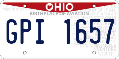 OH license plate GPI1657