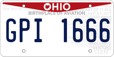 OH license plate GPI1666