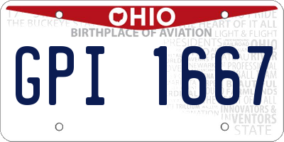 OH license plate GPI1667