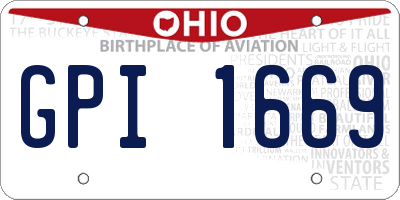 OH license plate GPI1669