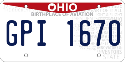 OH license plate GPI1670