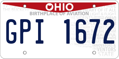 OH license plate GPI1672