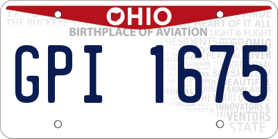 OH license plate GPI1675