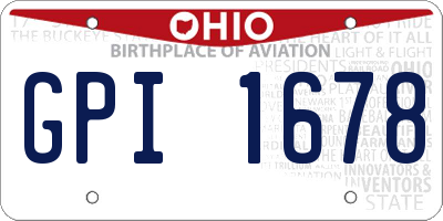 OH license plate GPI1678