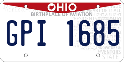 OH license plate GPI1685