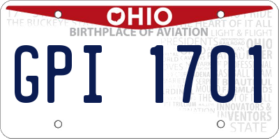 OH license plate GPI1701