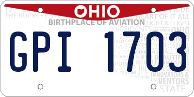 OH license plate GPI1703