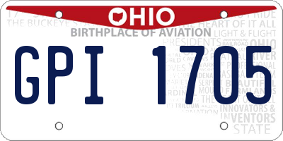 OH license plate GPI1705