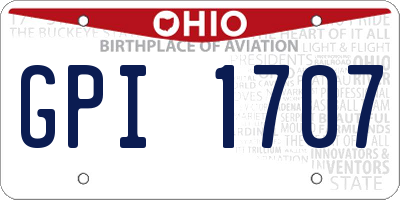 OH license plate GPI1707