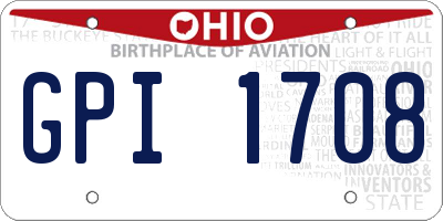OH license plate GPI1708