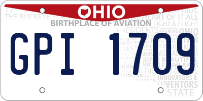 OH license plate GPI1709