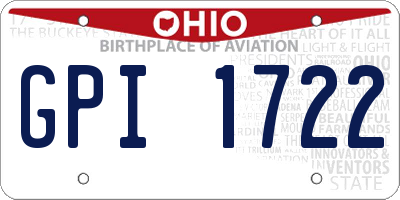 OH license plate GPI1722