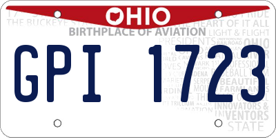 OH license plate GPI1723