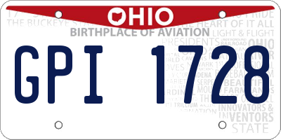 OH license plate GPI1728