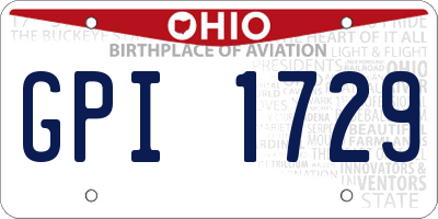 OH license plate GPI1729