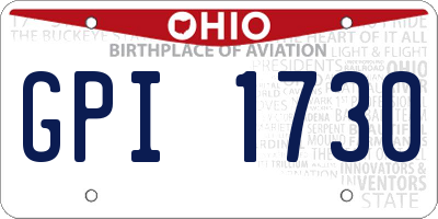 OH license plate GPI1730