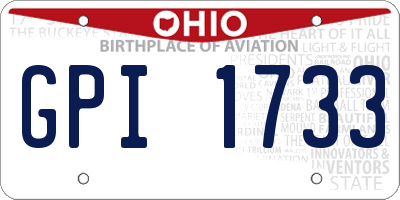 OH license plate GPI1733
