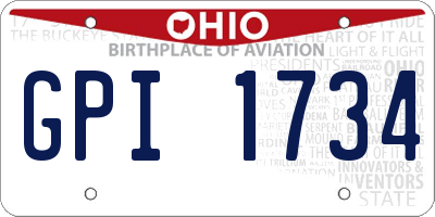 OH license plate GPI1734