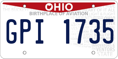 OH license plate GPI1735