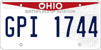 OH license plate GPI1744