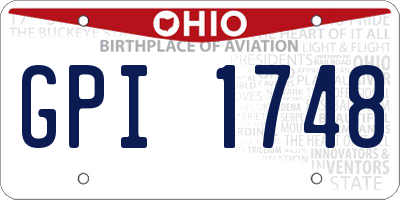 OH license plate GPI1748