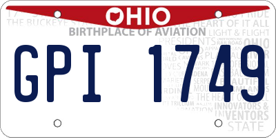 OH license plate GPI1749