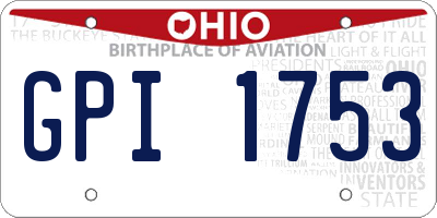 OH license plate GPI1753