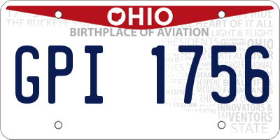 OH license plate GPI1756