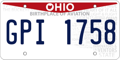 OH license plate GPI1758