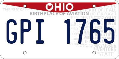 OH license plate GPI1765