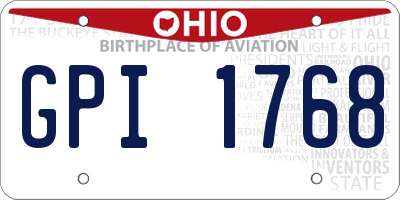 OH license plate GPI1768