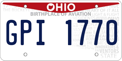 OH license plate GPI1770