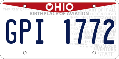 OH license plate GPI1772