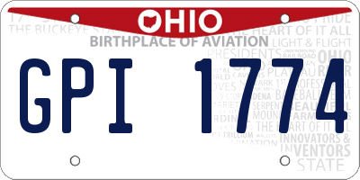 OH license plate GPI1774