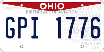 OH license plate GPI1776