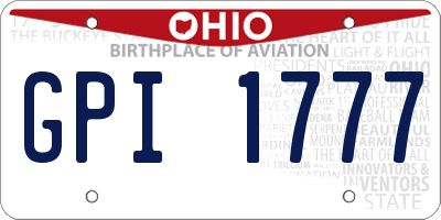 OH license plate GPI1777