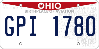 OH license plate GPI1780