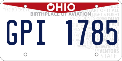 OH license plate GPI1785