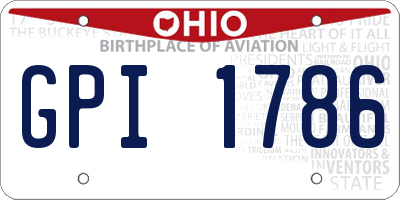 OH license plate GPI1786