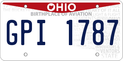 OH license plate GPI1787