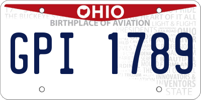 OH license plate GPI1789