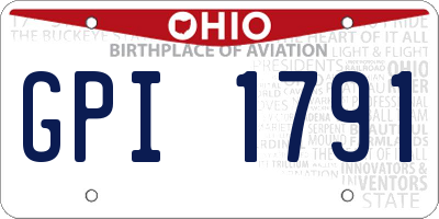 OH license plate GPI1791