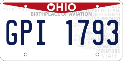OH license plate GPI1793