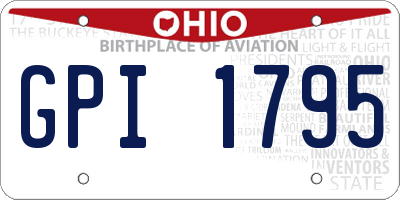 OH license plate GPI1795