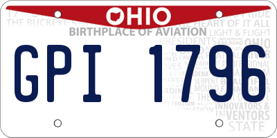 OH license plate GPI1796