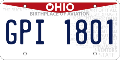 OH license plate GPI1801