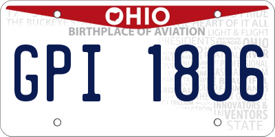 OH license plate GPI1806