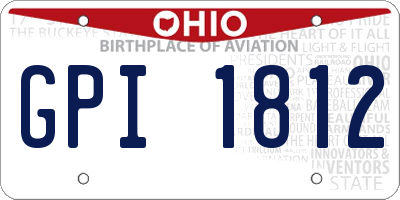 OH license plate GPI1812