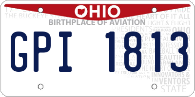 OH license plate GPI1813