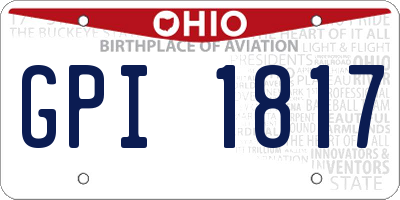 OH license plate GPI1817